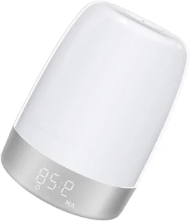 Wekker met licht 15 cm wit