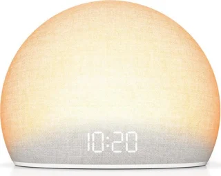 Wekker met licht, klassiek wit