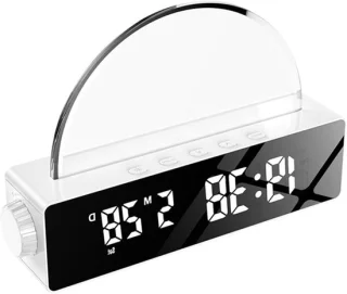 Wekker met licht - nachtlamp - wit