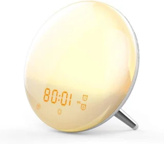 Wekker met wake-up light nachtlamp alarmklok wit