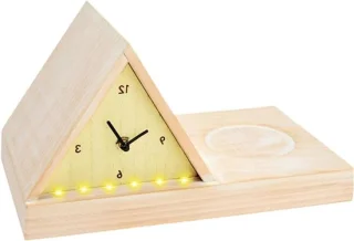 Wekker & Nachtkastje Organizer, 18 cm, Natuurlijk hout