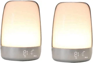 Wekker nachtlampje - digitale klok - 2 stuks - wit