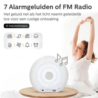 Wekker Wake Up Light Wekkerradio digitaal met USB en dubbel alarm