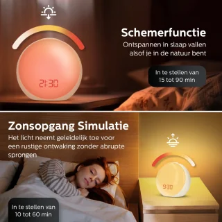 Wekker Wake Up Light Wekkerradio digitaal met USB en dubbel alarm