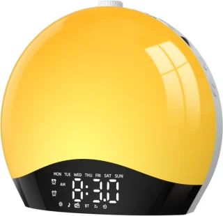 Wekker zonsopgang, 19 cm, zwart