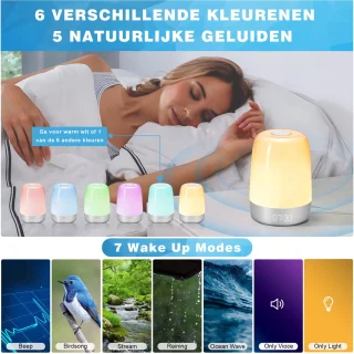 YONO Wake Up Light digitale lichtwekker zilver