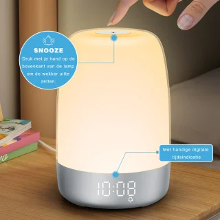 YONO Wake Up Light digitale lichtwekker zilver