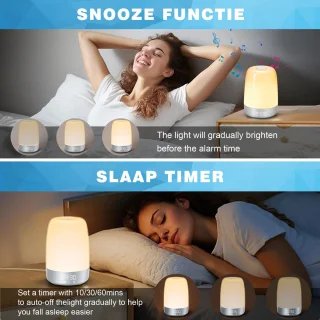 YONO Wake Up Light digitale lichtwekker zilver