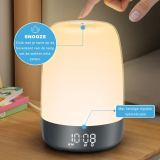 YONO Wake Up Light digitale wekker zwart