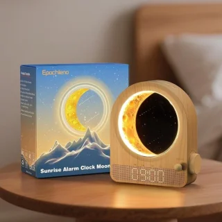 Zonsopganglichtwekker – houtnerf – slaapkamerwekker