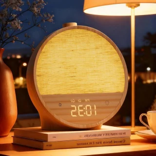 De Zonsopgangwekker Houtnerf in één oogopslag