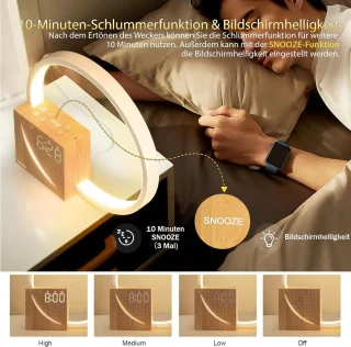 Zonsopgangwekker Touchtafellamp USB Oplaadpoort