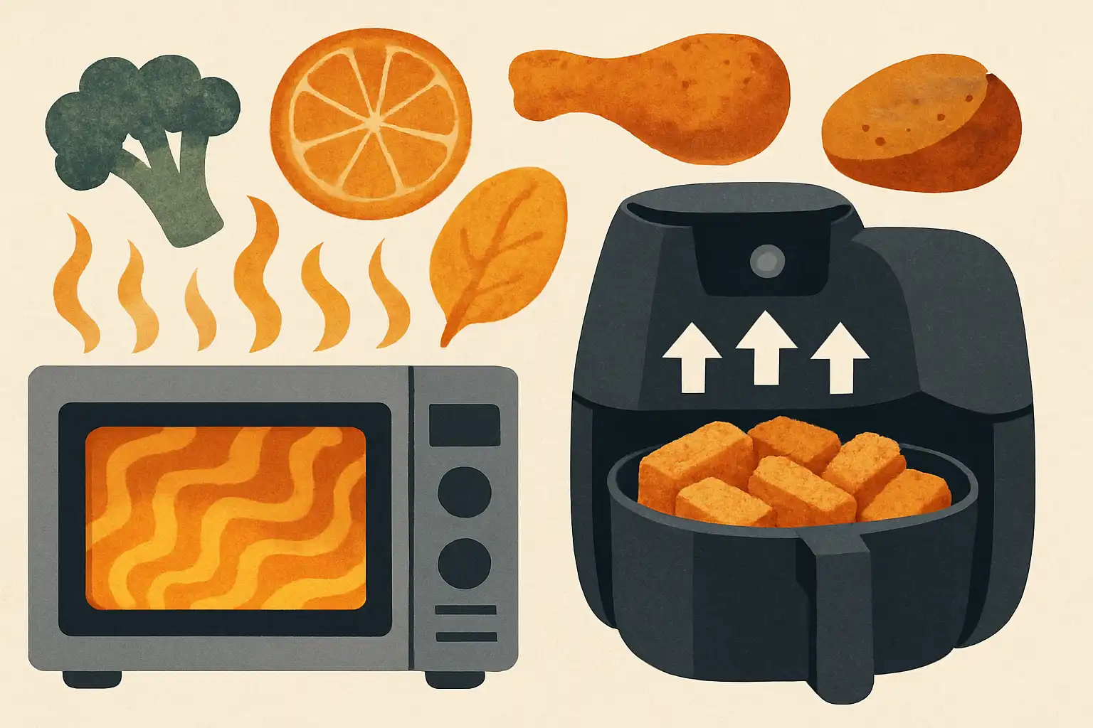 Magnetron versus airfryer: wat gebeurt er echt met textuur, smaak en voedingswaarde?