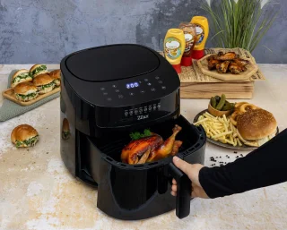 Airfryer XXL – 6,5 Liter – 1800 W – Touchscreen – 40–200°C – Automatische Programma’s – Uitneembare Mand – Zwart