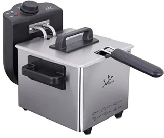 Compacte roestvrijstalen friteuse 1,5 liter met temperatuurregelaar