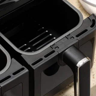 HOMCOM-Heißluftfritteuse-Stahl, Kunststoff-38,5L x 38B x 30,5H cm-Schwarz