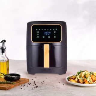 Krachtige Heteluchtfriteuse 6,9 L met 8 Kookprogramma's en Keramische Coating
