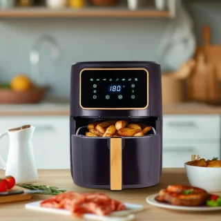 Krachtige Heteluchtfriteuse 6,9 L met 8 Kookprogramma's en Keramische Coating
