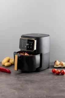 Krachtige Heteluchtfriteuse 6,9 L met 8 Kookprogramma's en Keramische Coating