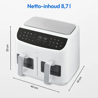 XXL Heteluchtfriteuse met Dubbele Kamer en 9 Automatische Programma's