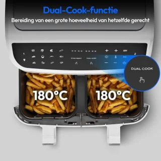 XXL Heteluchtfriteuse met Dubbele Kamer en 9 Automatische Programma's