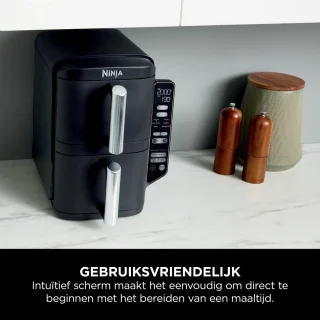 Verticale Friteuse met Dubbele Lades en 6 Kookfuncties, 7,6 Liter Inhoud, Energiesparend Design