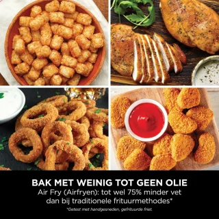 Verticale Friteuse met Dubbele Lades en 6 Kookfuncties, 7,6 Liter Inhoud, Energiesparend Design