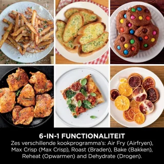 Verticale Friteuse met Dubbele Lades en 6 Kookfuncties, 7,6 Liter Inhoud, Energiesparend Design