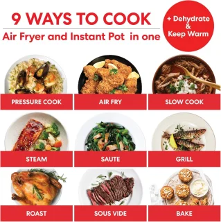 5,7 l Elektrische Multikoker met Airfryer - 11-in-1 Snelkookpan, Slowcooker, Stoompan en Grill