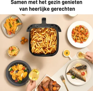 Digitale Airfryer XXL 9L Sinaopus 8005A -1800W Heteluchtfriteuse - Kleurendisplay - 12 Voorgeprogrammeerde Functies - Slimme Tijd & Temperatuurregeling - Capaciteit voor 5 Personen