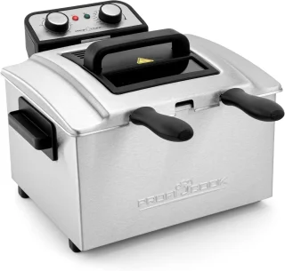 Dubbele Friteuse met Koudezonetechnologie en 5 Liter Capaciteit - 2 Kleine & 1 Grote Mand