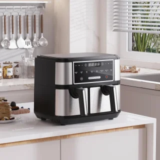 Luchtfriteuse 4L en 6L - Compacte 8-in-1 Oven met Dubbele Zone en Receptenboek