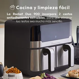 900W Hot Air Fryer 9L met LED Touch Screen en 11 functies | Dubbele friteuse