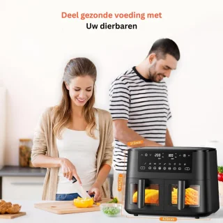 DailySupplies® Dubbele Airfryer XXXL - Duo Heteluchtfriteuse - Geschikt voor Accessoires - Zwart