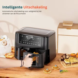 DailySupplies® Dubbele Airfryer XXXL - Duo Heteluchtfriteuse - Geschikt voor Accessoires - Zwart