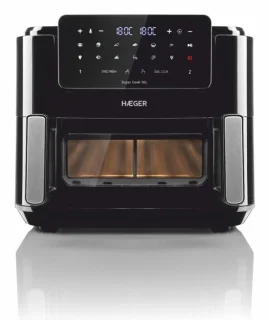 Haeger AF-D10.010A friteuse Dubbel 10 l Vrijstaand 2600 W Heteluchtfriteuse Zwart