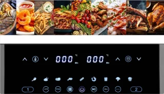 Dual Zone Airfryer met Dubbele Kamer 8 Liter 2 Manden met Kijkvenster Touchscreen 9 Voorinstellingen Dual Cook & Synchronisatie Kant-en-Klaar Technologie 2570-3040 W
