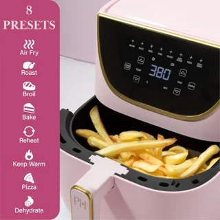 Roze Airfryer voor Gezond Koken met Digitale Touchscreen