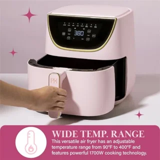 Roze Airfryer voor Gezond Koken met Digitale Touchscreen