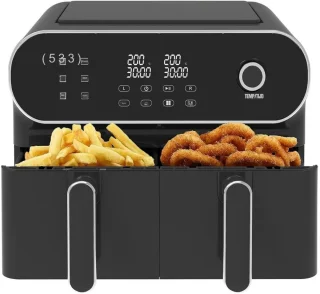 Thuys – Dubbele Airfryer – Heteluchtfriteuse – Duo Airfryer – 9 L – 36 x 40 x 32cm – Zwart