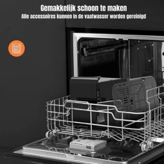Thuys – Dubbele Airfryer – Heteluchtfriteuse – Duo Airfryer – 9 L – 36 x 40 x 32cm – Zwart