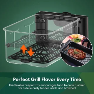 Luchtfriteuse 8 Liter met Dubbele Mand en LED Touchscreen - 2400W, 8 Programma's, Energiebesparend