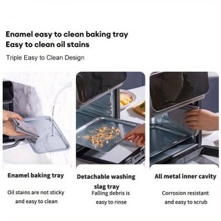 Wat vinden we goed aan de Airfryer – Heteluchtfriteuse – Airfry Oven – Luchtfriteuse – Elektrische Oven – 10 Liter Inhoud – 18 Kookprogramma’s – Robuuste Stalen Behuizing – Grijs