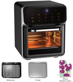 Airfryer – Heteluchtfriteuse – Airfry Oven – Luchtfriteuse – Elektrische Oven – 10 Liter Inhoud – 18 Kookprogramma’s – Robuuste Stalen Behuizing – Grijs