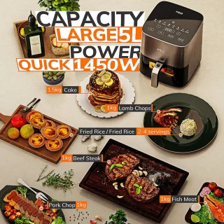 Airfryers - Airfryer - heteluchtfriteuse - Luchtfriteuse - 5L - 1450W