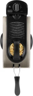 Elektrische Friteuse 2100W met 3L Inhoud, Temperatuurselectie en Geurfilter - Roestvrij Staal, Eenvoudig te Reinigen en Vaatwasmachinebestendig