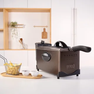 Elektrische Friteuse 2100W met 3L Inhoud, Temperatuurselectie en Geurfilter - Roestvrij Staal, Eenvoudig te Reinigen en Vaatwasmachinebestendig