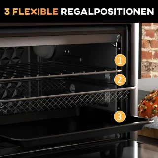 Mini-oven met convectie en heteluchtfriteuse, 13 l, 12 programma's, 1200 W