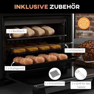Mini-oven met convectie en heteluchtfriteuse, 13 l, 12 programma's, 1200 W
