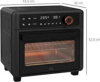 Mini-oven met convectie en heteluchtfriteuse, 13 l, 12 programma's, 1200 W